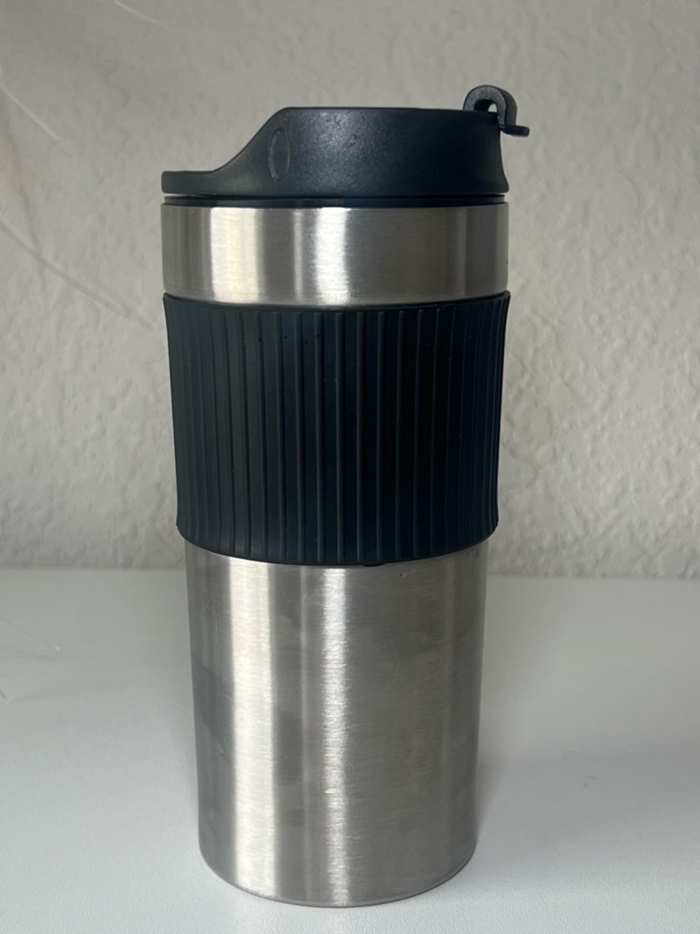 Portable French press Stainless Steel Travel Mug with Black Grip